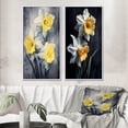thumbnail image 1 of Designart "Nature s Impression of Daffodils in Yellow and Grey Tones I" Floral Framed Wall Art Set Of 2 - Yellow Floral Frame Gallery Set For Office Decor, 1 of 6
