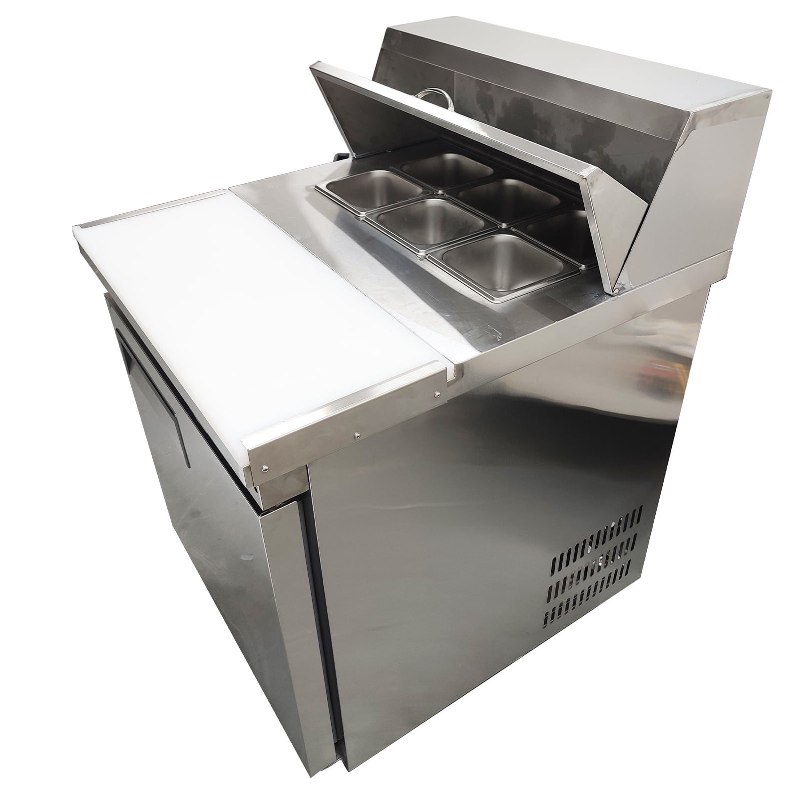 163L Commercial Sandwich Prep Table Refrigerator Air Cooled Salad Table Workbench
