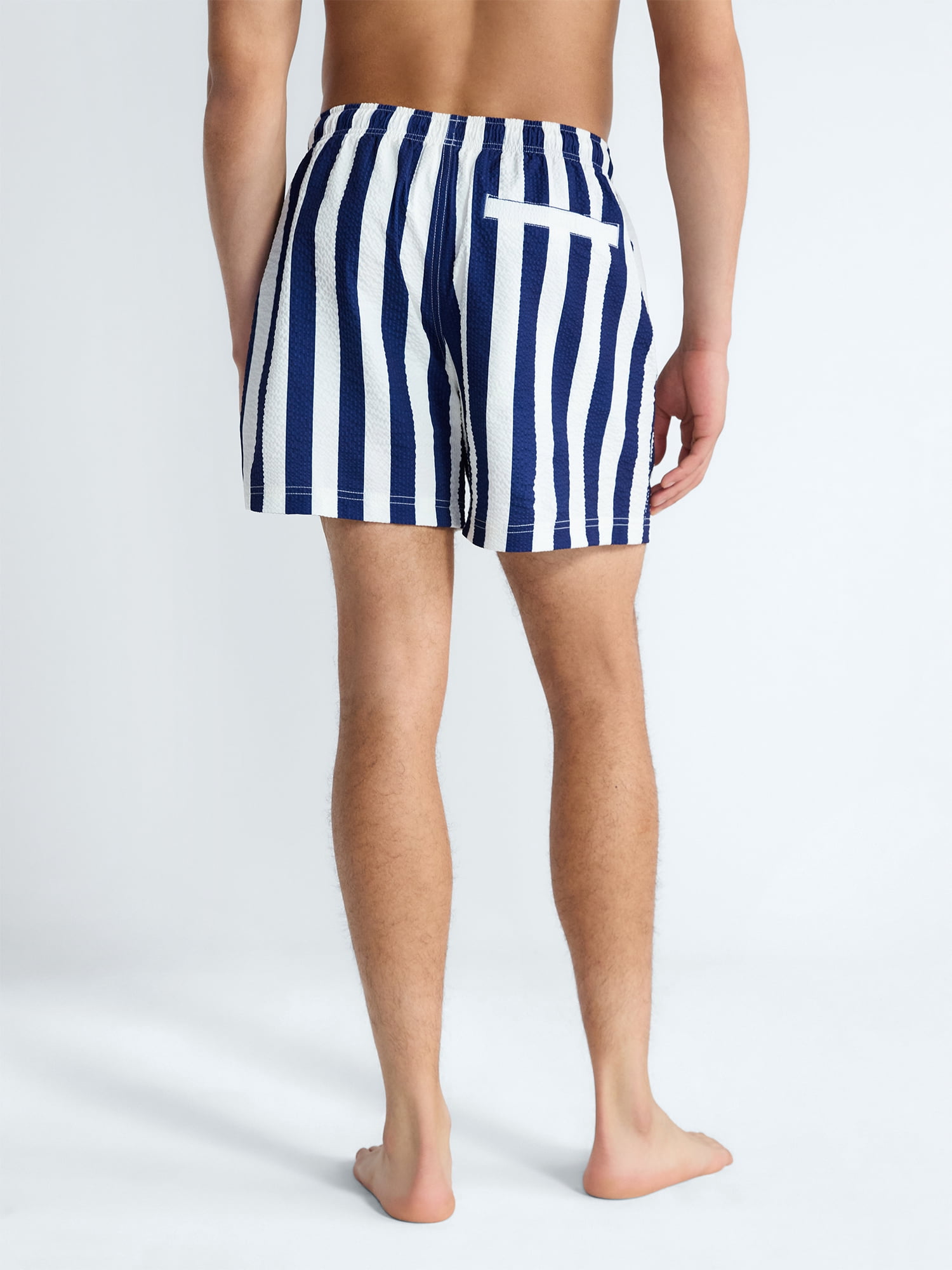 Free Assembly Men's Swim Stretch Seersucker Board Shorts, 5" Inseam, Sizes S-3XL