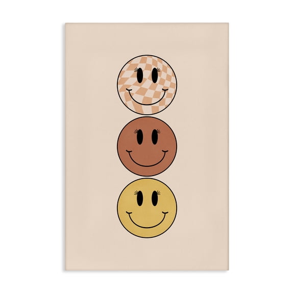 Stupell Industries Contemporary Retro Smileys Trio Canvas Art, 16 x 24, by JJ Design House LLC