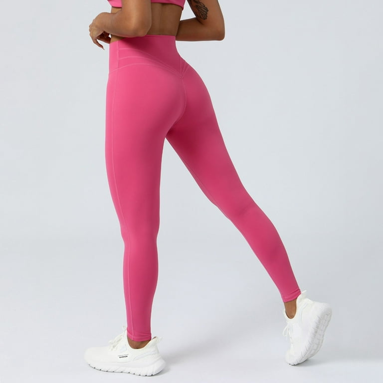 WEANT Tights for Women High Waisted Leggings for Women No See Through Soft Athletic Tummy Control Black Pants for Running Yoga Hot Pink Medium Walmart