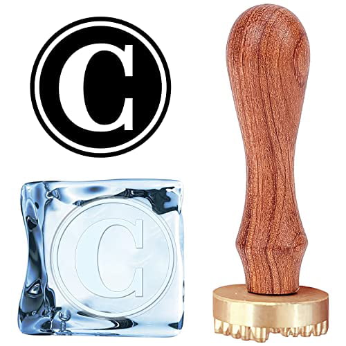 OLYCRAFT 1.2 Ice Stamp Ice Cube Stamp with Removable Brass Head and Pear  Wood Handle Perfect for Ink Wax and Ice Cubes Making DIY Crafting - Anchor