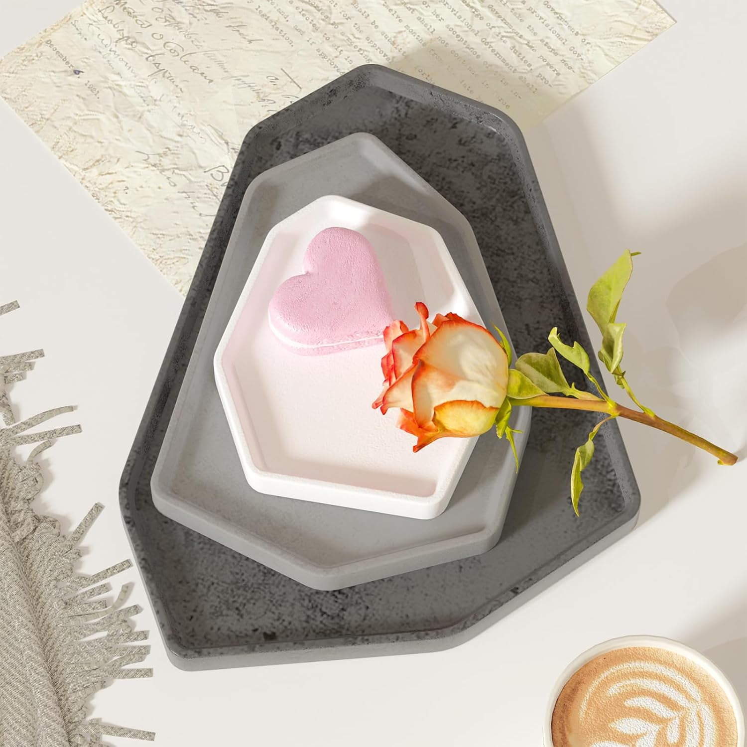 ABCISI Resin Tray Mold Set, Irregular Combination Rolling Tray Molds  of Different Shapes for Epoxy Resin, Silicone Molds with Edges for Serving Tray, DIY Holder Resin Casting Molds (Combination 1)