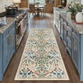 thumbnail image 4 of BERTHMEER 2'x6' Runner Rugs for Hallway Bathroom Bedroom Entryway Kitchen Non Slip Washable Beige Floral Vintage Oriental Traditional Flower Runner Rugs, Multicolor, 4 of 8