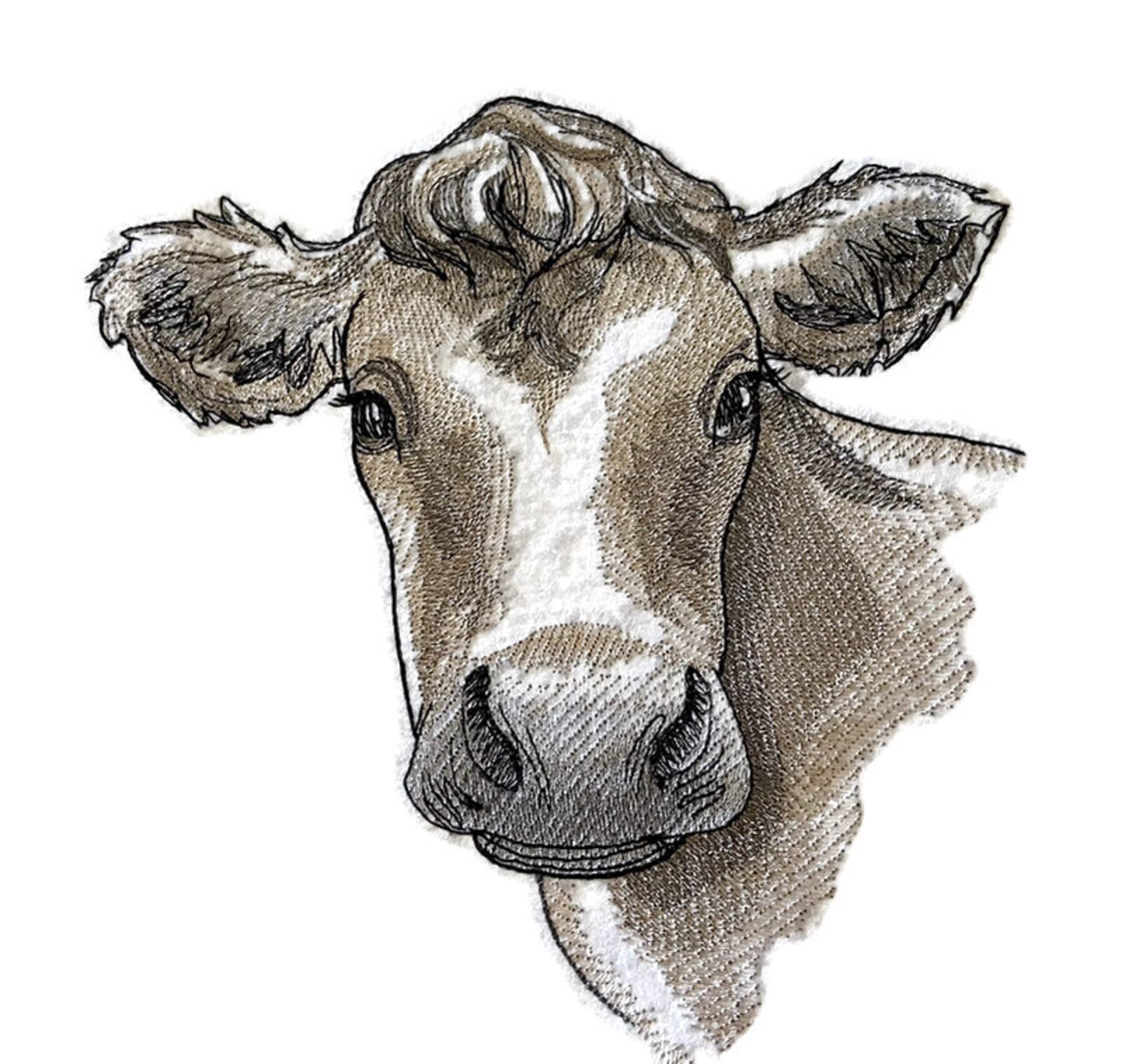 Nature Weaved in Threads, Amazing Animal Kingdom [Country Sweet Cow ][Custom and Unique] Embroidered Iron on/Sew Patch (7.43" x 7.79")