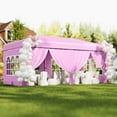 thumbnail image 2 of Gymax 10 X 20 FT Pop up Canopy Tent w/ 6 Sidewalls Wheeled Bag 6 Sandbags 10 Stakes Pink, 2 of 10