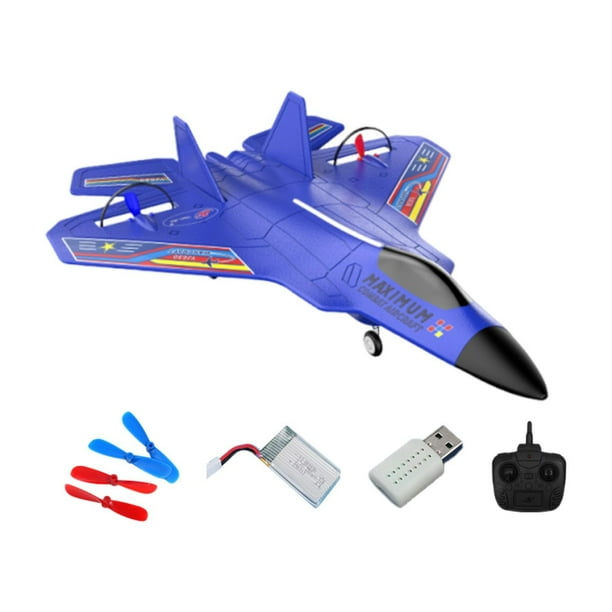 Avión RC, Avión de Control Remoto, Regalo Ligero para Exteriores, Juguete de Avión de Espuma, Avión RC para Adultos Azul