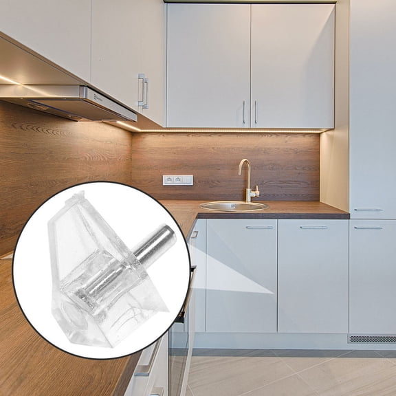 Mobutofu 50Pcs Clear Plastic and Steel Shelf Support Pins for Easy DIY Shelf Installation