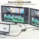 thumbnail image 4 of Adaptador DP a HDMI Dual 4K@60Hz, MST Hub 1-en-2 para monitores duales (modo ext/esp), con salida de audio, comp. con GPU NVIDIA/AMD y PC – incluye cable de alim., 4 of 7