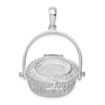 thumbnail image 6 of FJC Finejewelers 925 Sterling Silver Rhodium Plated Moveable 3D Nantucket Basket Charm 31 x 22 mm, 6 of 8