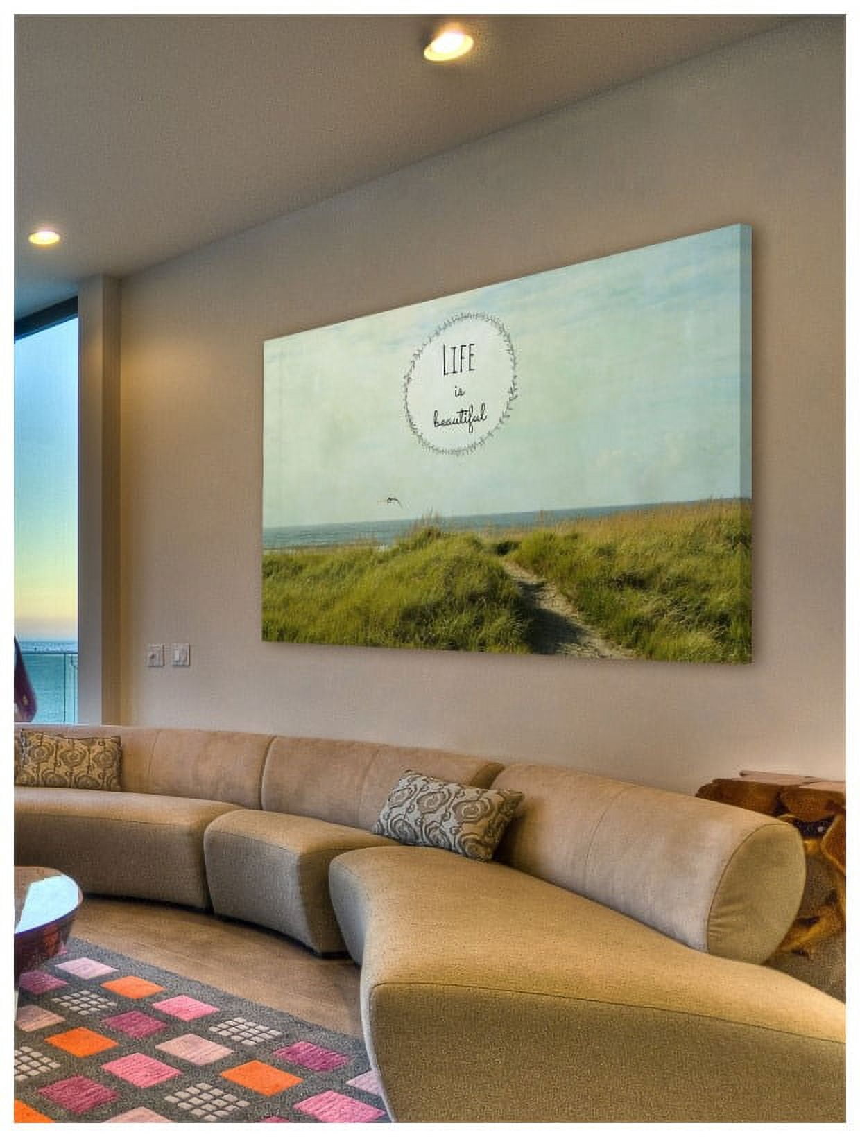 "Life Is Beautiful 2 Text" Painting Print on Wrapped Canvas