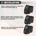 thumbnail image 4 of Unique Bargains 2pcs Fog Lights 5 Pin Toggle Rocker SPST Switch Laser ON/OFF Button 20A/12V 10A/24V White LED Lighted, 4 of 8