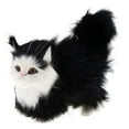 thumbnail image 1 of serony Soft Simulation Cats Plush Stuffed Animal Home Decor Kids Birthday Gift toy Model Black 12x6x12cm 1Set, 1 of 6
