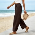 thumbnail image 7 of GUACER Wide Leg Pants for Women Elastic Waist Pleated Textured Trousers with Pockets Casual Loose Fit Pants, 7 of 7