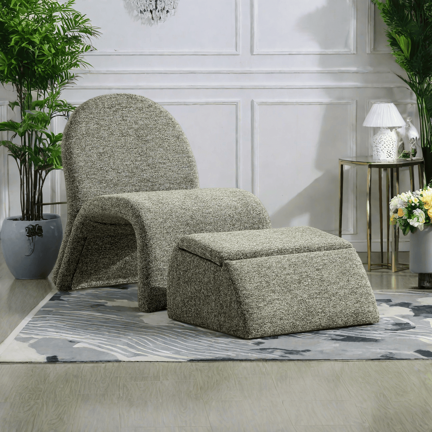 248 modern upholstered armless chair product