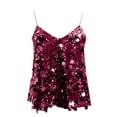 thumbnail image 2 of JIAYUE Women's Summer Camisole Glitter V Neck Spaghetti Strap Sequin Solid Color Tank Top Sleeveless Trendy Party Going Out Tops, 2 of 4