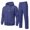 Navy01, variant on Dwelliawo Sweatsuits for Men 2 Piece Solid Color Full Zip Relaxed Fit Pullover Hoodies Joggers Athletic Pants Set Fleece Winter Suit with Pockets Light Blue XL