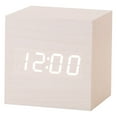 thumbnail image 1 of Reloj despertador digital Dinheiro, con pantalla de tiempo LED electrónica de madera, 1 of 5