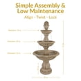 thumbnail image 6 of Sunnydaze Cornucopia Traditional Beige Polyresin 3-Tier Outdoor Water Fountain, 6 of 13