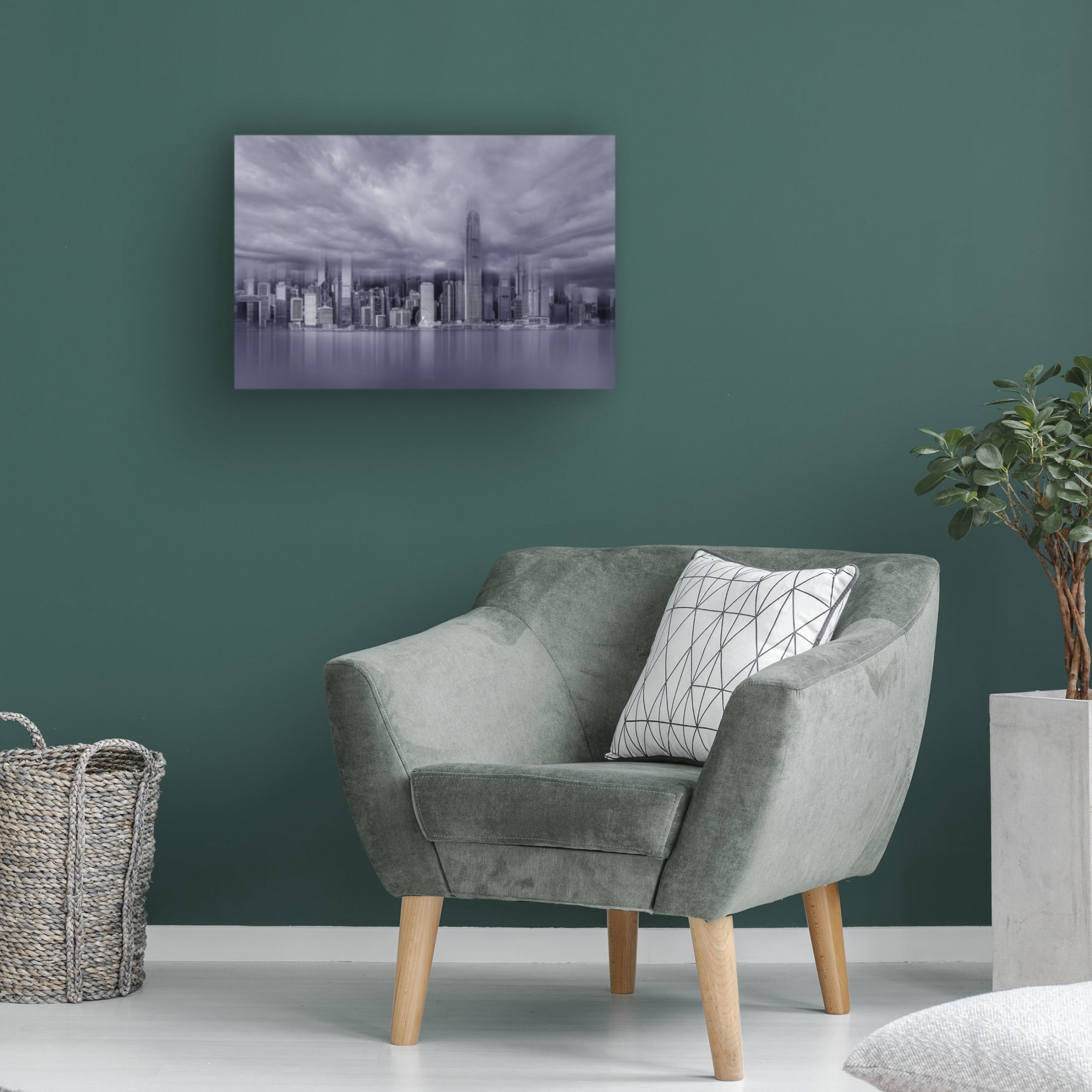 Trademark Fine Art Weihong Liu A View Of Victoria Harbor In Hongkong Canvas Wall Art