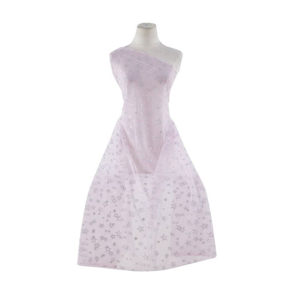 Zelouf Star Glitter On Tulle 1X , Sewing, DIY, Crafts Fabric by the Yard, Lilac Mist/sil, 3 Yard