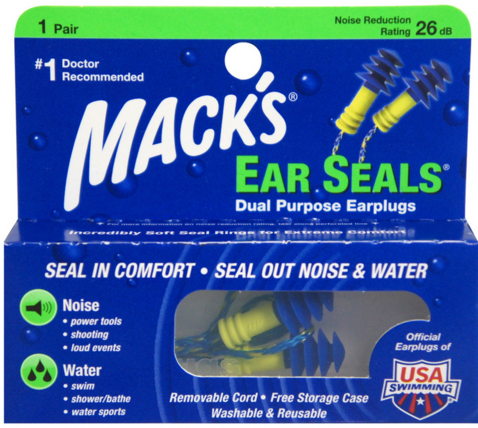 Mack's Ear Seals Dual Purpose Earplugs 1 Pair