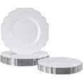 thumbnail image 1 of Disposable Plastic Dinner Plates (10 Piece), Heavy Duty Disposable plates (10.75"), Fine Dining Plastic Dishes For Elegant China Look, Great for Parties, Wedding & Events - White, 1 of 2