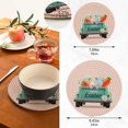 thumbnail image 2 of SKYSONIC Happy Easter Truck Bunny Trivet Round Hot Pads, Set of 2 Cartoon Carrot Pot Holder Heat Resistant Trivets Cotton Thread Weave Mats for Kitchen Counter Hot Dishes Pot Teapot Table Decor, 2 of 7