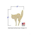 thumbnail image 2 of Package of 10, Small 4" x 5" x 1/8" Baltic Birch Plywood Scared Cat Wood Cutout for Wood Craft Project, Children or Adult Art Work, Home and Holiday Décor and DIY Fun, Made in USA, 2 of 2