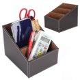 thumbnail image 4 of Faux Leather Stationery Storage Box Faux Leather Multi-function Storage Box Desktop Organizer Box Stationery Organizer Storage Box Office Supplies Desk Faux Leather Storage Box, 4 of 8