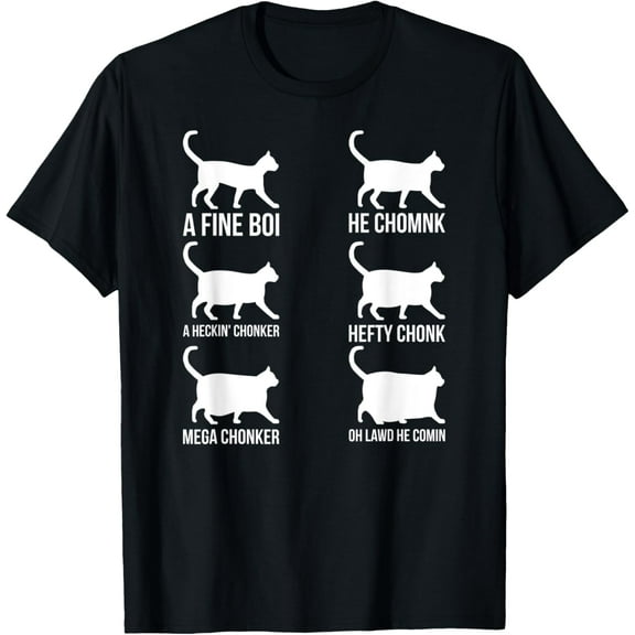 Chonk Oh Lawd He Comin Chonk Scale Chart Cat T-Shirt