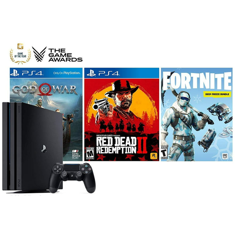 PlayStation Game of The Year Collector\'s God of Red Dead Redemption 2, Fortnite 1000V-Bucks Frostbite Skin Set and PlayStation 4 4K HDR 1TB - Walmart.com