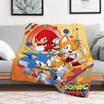 thumbnail image 4 of Manta de dibujos animados S-Sonic H-Hedgehog, manta de vellón para cama, manta de felpa peluda a cuadros para sofá, colcha de microfibra, 4 of 5