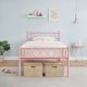 thumbnail image 3 of Rosa tamaño individual-size metal marco de cama con heart-shaped cabecero y footboard 12.2in underbed almacenamiento, 3 of 7