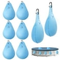 thumbnail image 2 of 8 Pack Pool Cover Weights with Hooks, Leakproof Swimming Pool Cover Hanging Bag Thick PVC Pool Water Bags, Antifreezing Winter Pool Tarp Weights for Above Ground Pool Cover, Light Blue, 2 of 7