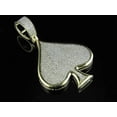 thumbnail image 2 of 2Ct Round Cut Real Moissanite Ace Spade Card Men's Pendant 14K White Gold Over, 2 of 5