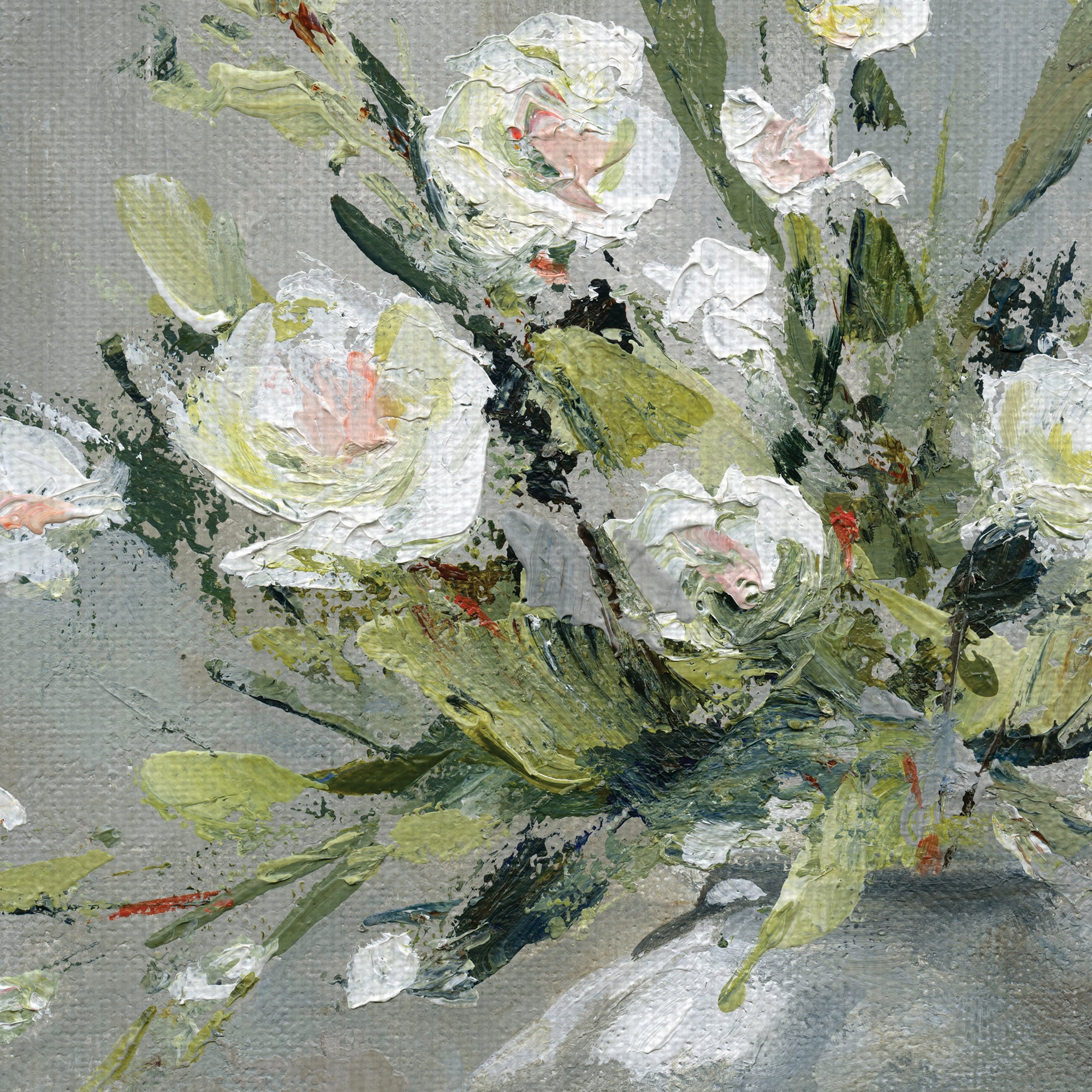 Fine Art Canvas Country Bouquet II White Flowers in Vase by Carol Robinson Canvas Art Print