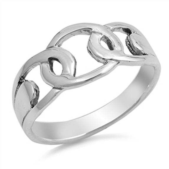 Chain Link Infinity Knot Forever Wholesale Ring Sterling Silver Band 925 Jewelry Female Male Size 6