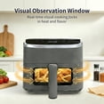 thumbnail image 6 of 4 Qt Air Fryer with Visible Window, 8-in-1 Digital Controls, 1500W, Nonstick Dishwasher-Safe Basket, 60-Min Timer, Grey, 6 of 7