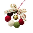 thumbnail image 3 of Adorno colgante de corona de de Navidad, regalo artesanal, corona de bolas de fieltro, decoración navideña, decoración de de Navidad para, 3 of 8