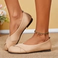 thumbnail image 3 of Yungyresw Women Slip On Work Shoes Round Toe Low Top Comfortable Office Casual Walking Shoes Soft Sole Fashion Ballet Flats Khaki 38, 3 of 9