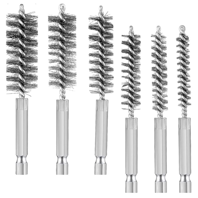 Cepillo de limpieza de tubos de alambre de acero 6x Cepillos de limpieza de acero de alambre 8-19 mm Cepillo de tubería de s tamaños Acero inoxidable Baoblaze Cepillo de alambre para limpieza de tubos