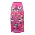 thumbnail image 5 of Wxolcjlv Womens Tropical Floral Print High Waist Midi Skirt Straight Cut Long Skirts, 5 of 5