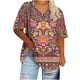 thumbnail image 1 of Camisetas Casuales de las Mujeres de Manga Corta de Cuello en V Oversized Camiseta Deportiva de Verano, Top Impreso Casual, 1 of 4