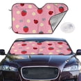 thumbnail image 2 of Kdxio Strawberry and Ladybugs Print Windshield Sun Shade,UV Rays and Sun Heat Protection,Sunshade for Car Windshield,Car Shade Front Windshield - Medium, 2 of 6