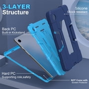 Allytech Galaxy Tab A9 Plus Case 2023 with Screen Protector Hybid Heavy Duty Rugged Shockproof Kickstand Kids Cover for Samsung Galaxy Tab A9+/Plus 11 Inch Tablet SM-X210/X216/X218, Navy+Blue