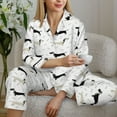 thumbnail image 5 of KLL Dachshund Dog Print Women's Long Sleeve Pajamas with Pants Sleepwear Loungewear 2 Set-Small, 5 of 7