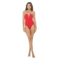 thumbnail image 3 of Women's Strapless Deep V-Neck Bodysuit, Sexy Body Suit, Trendy Spring Summer 2024(Red Small Size), 3 of 6