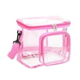 thumbnail image 1 of SuChun Outdoor Cushion Storage Bag Clear Backpack Heavy Duty Transparent Bookbag See Through Multiple Pockets With Zippered Top And Handle For Concert Sport Event Work Travel Festival Pink, 1 of 6