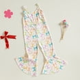 thumbnail image 5 of Okbabeha Toddler Bow/Strawberry Flare Leg Jumpsuit Baby Girl Romper Suspender Overall Playsuit, 5 of 7